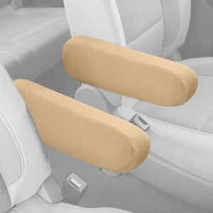 CCYKXA 2 Pi&egrave;ces Housse D'Accoudoir De Si&egrave;Ge Avant Voiture Beige Housse D'accoudoir Tissu Automobiles Fermeture Housse D'accoudoir Voiture Universel