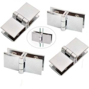 Charni&egrave;re de porte en verre 4pcs 180 Ḟ, charni&egrave;re de porte en verre, charni&egrave;re de porte en verre en alliage de zinc, porte en verre &agrave; clip,
