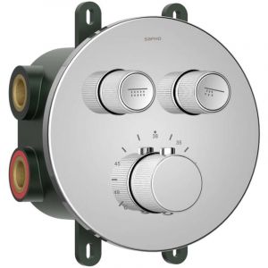Sapho - Smart Select - Mitigeur de douche thermostatique encastr&eacute;, 2 sorties, avec corps d'encastrement, chrome RP032