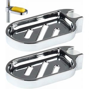 Douche Porte-Savon,2 Pièces Porte-Savon pour Barre de Douche Beau et Éléganttitulaire Un Porte-Savon Douche réglable pour Barre de Douche pour Barre