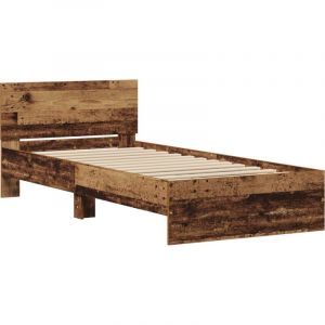 Cadre de lit sans matelas avec tête de lit en bois ancien 90x190 cm Vidaxl