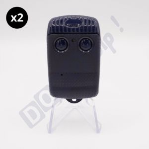 ALLMATIC BRO2WN - Lot de 2 t&eacute;l&eacute;commandes 2 canaux pour motorisations de portail et porte de garage - 433,92 MHz - Codage Rolling Code