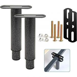 Pied De Lit, Pieds De Sommier, Lot De 2 Pied De Lit Liaison M&eacute;Tal R&eacute;Glables En M&eacute;Tal Pieds Pour Sommier, Tr&egrave;S R&eacute;Sistants Convient Pour Lattes