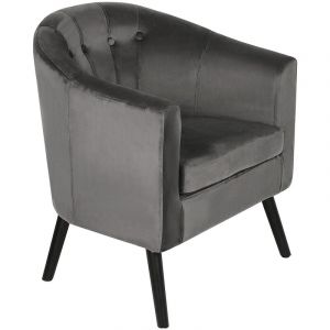 Haloyo - Fauteuil scandinave en velours -Fauteuil chaise canapé,646070cm gris foncé