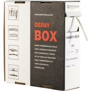 Gaine thermor&eacute;tractable sans colle 2:1 Dsg Canusa DERAY-Box 8610016902 blanc &oslash; int&eacute;rieur nominal (avant r&eacute;duction): 1.60 mm 10 m S430131