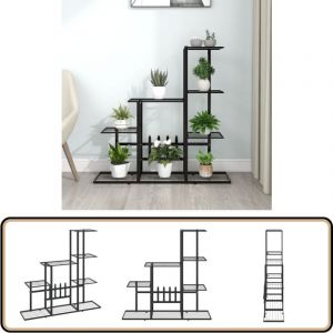 Vidaxl - Support pour plantes 94,5x25x88 cm Noir Métal - Support Plante - Jardinerie - Rangement Extérieur - Décoration Jardin - Fleur Pot
