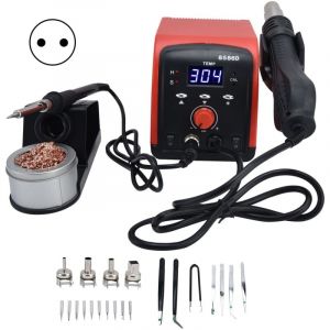 Pistolet à air chaud Rework Station Kit 2 en 1 Fer à souder Desolding Repair Tool avec écran LCD.