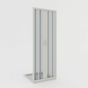 Porte paroi de douche pliante pvc r&eacute;ductible 185 cm mod. Giglio avec ouverture Centrale 140 cm