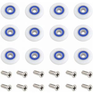 Ccykxa - 12 pcs Roulette Porte Douche Roulettes pour Porte de Douche Roulette Porte Douche Roues Roulettes de Rechange Roulette Porte Roulette de