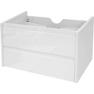 [JAMAIS UTILIS&Eacute;] Meuble sous-vasque HHG-628, meuble sous-vasque salle de bain, haute brillance Soft-Close 50x80cm, blanc