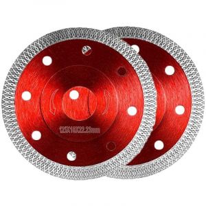 Disque &agrave; tron&ccedil;onner pour carrelage, adapt&eacute; aux carreaux de c&eacute;ramique, granit, 125 X 10 X 1,2 X 22,23 mm (rouge, 2 pi&egrave;ces)