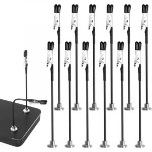 Lot de 12 soudures troisième main avec pied magnétique - Avec col de cygne flexible - Réglable à 360 ° - Troisième main - Accessoire de modélisme