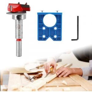 35MM Charni&egrave;re Per&ccedil;age Gabarit,Guide Percage CharniereS Invisible Gabarit d'Al&eacute;sage de Charni&egrave;rE avec Ouvre Trou de Charni&egrave;reS et 1 Cl&eacute; pour