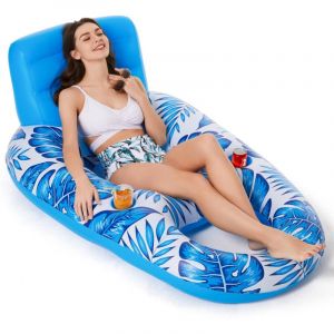 Chaise flottante gonflable bateau flottant salon piscine chaise longue portable multifonctionnel anneau de natation eau gonflable rangée flottante