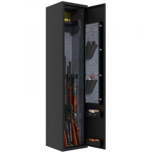 Coffre-fort Armoire-3-Fusils-Accès-Rapide-Stockage-Sécurisé-Armes-Munitions-25x25x138(cm)