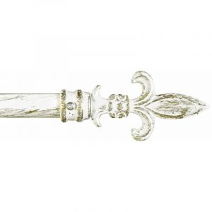 Emmevi Mv S.p.a. - Tringle à Rideau en Fer Vente aux Enchères de Rideaux Anneaux Extensibles 120-210 cm Lance - Blanc Or
