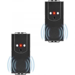 2 Pack R&eacute;pulsif Ultrason Anti-Fouine pour Voiture Auto Garage Maison Repeller Anti-Martres, Fouines, Renards, Ratons Laveurs et Rongeurs