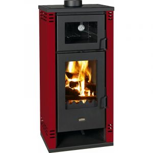 Prity - Poêle à bois avec four K2 gt f - 8.1 Kw - Rouge