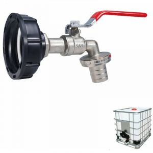 Adaptateur de réservoir IBC Connecteur à filetage, Robinet Cuve 1000L Robinet Recuperateur Eau De Pluie, Robinet Sortie Raccord Vanne Robinet