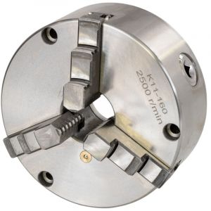 Mandrin 3 mors &agrave; serrage concentrique corps en fonte &oslash;160 mm montage frontal pour plateau diviseur THV-8 Torros TKL160