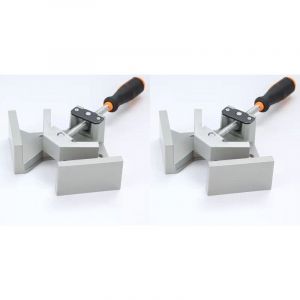 Tau d'angle, [2 pack] Etau d'angle 90°en Alliage d'Aluminium, Pince à Angle Droit Outil de Serrage avec Double Poignée, Porte-étau avec Mâchoire