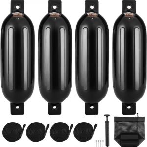 Mophorn - vevor Pare-Battage 4PCs Defense Bateau Gonflable en pvc 14× 50,8cm avec Pompe Aiguilles a Air Cordes et Sac de Rangement Pare-Chocs pour