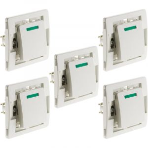 Lot de 5 Boutons poussoirs à voyant Venus bornes auto - non monté -Blanc Venus