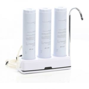 Naturewater - NW-3-PPGACCTO Filtre &agrave; eau potable &ndash; 3 &eacute;tapes &ndash; 285 x 90 x 295 mm &ndash; 210 l/h &ndash; S&eacute;diments pp et Charbon actif en bloc et granul&eacute;s &ndash;