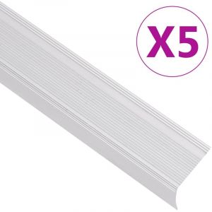 Torana - Nez de marche forme en l 5 pcs aluminium 90 cm argenté