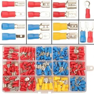 280pcs Cosses &eacute;lectriques &agrave; Sertir, 15 Sortes Cosse Electrique Automobile Cosses Voiture, Cosse Male Femelle Assortiment Cosse Electrique Plate 2.8mm