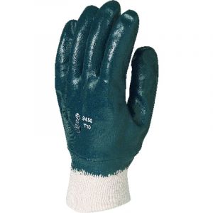 Lot de 10 paires de gants Manutention nitrile bleu dos enduit - standard Taille 8