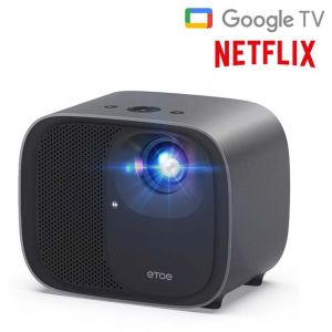 Projecteur LED Android ETOE E3 Pro - R&eacute;solution Natif 1080P, Google TV Int&eacute;gr&eacute;, 600 ANSI, Auto Focus, Double Haut-Parleurs 10W