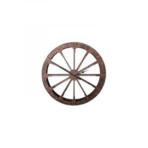 M&s - Horloge industrielle ronde 120 cm en métal marron vieilli
