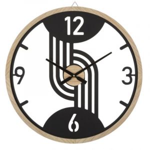 Horloge Murale en M&eacute;tal "Clips" 60cm Noir