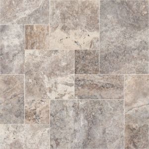 Ro'ma Nature - Carrelage Travertin 1er choix - Opus 4x1,2 cm - Gris Silver (vendu par paquet de 0,74 m&sup2;)