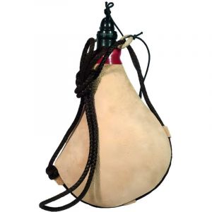 Visiodirect - Gourde en cuir 1,5 Litres coloris beige