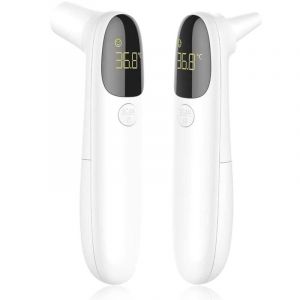 Thermomètre numérique infrarouge Pour adultes, enfants et nourrissons Thermomètre 4 en 1 Pour le corps, les objets, l'espace et l'oreille Sans