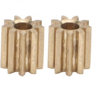 2 Pi&egrave;ces Pignon D'Engrenage, Mini Engrenage Moteur 9 Dents 5mm en Laiton Moteur Pignon Remplacement Pignon pour Duplo Intelli Lok Module 0.4