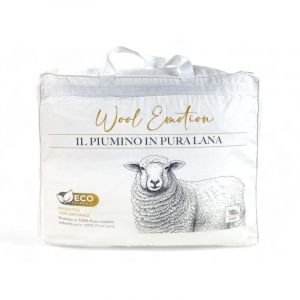 Tex Family - Doudoune d'hiver en pure laine 100% naturelle, Wool Emotion, Housse en coton blanc doux, profil argenté, 500g/m² Cm. 200X200