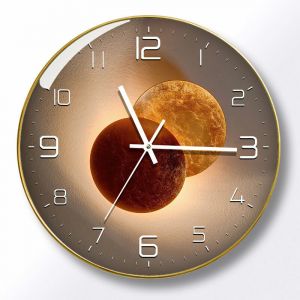 Horloge Murale Design Moderne Silencieuse, Horloge Murale Mute Silencieuse Pendule Murale pour La Chambre Cuisine Salon, Horloge Murale Digitale pour