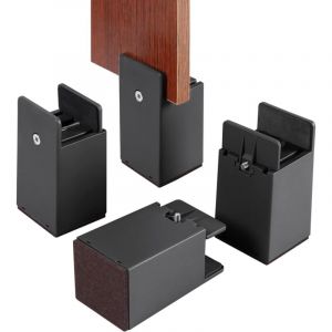 Rehausseurs de lit et de Meubles réglables avec Pince à vis, 4Pcs rehausseurs de lit réglables de 10 cm, Heavy Duty Tables de canapé Rehausseurs de