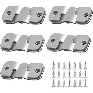 Lot de 10 Supports Incrust&eacute;s pour T&ecirc;te de Lit ou Miroir, Montage Discret en Acier Inoxydable, Quincaillerie Murale