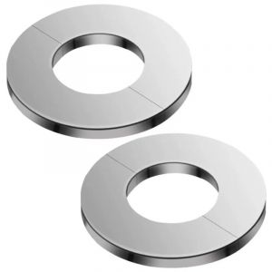 2PCS Acier Inoxydable Cache Tuyau Radiateur - Couvercles pour Embellir Vannes et Tuyaux - pour Les Douches,Les Tuyaux,Les Robinets(Argent, 42mm)