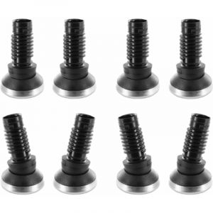 8x embout rentrant pied rond orientable base de glissement 25mm en acier inoxydable, diamètre extérieur tube 20mm