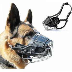 Parkside - Muselière Super Metal Muselière Muselière en cuir pour grands chiens Masque anti-morsure et anti-aboiement pour chien, couvre-bouche,