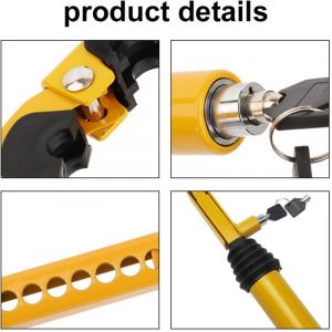 Verrou antivol de voiture, levier de frein &agrave; main r&eacute;glable, s&eacute;curit&eacute; universelle avec 2 cl&eacute;s pour camion SUV.