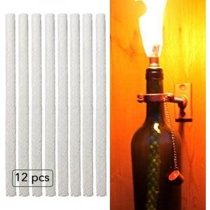 12 pi&egrave;ces M&egrave;ches Fibre de Verre pour Torches Tiki, &Eacute;clairage Jardin et Terrasse, Lumi&egrave;re Ext&eacute;rieure