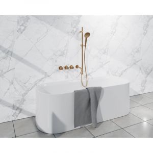 Fortifura Nebbio Ensemble combin&eacute; baignoire - mitigeur thermostatique - barre de glissement - coude mural int&eacute;gr&eacute; - flexible de douche lisse -