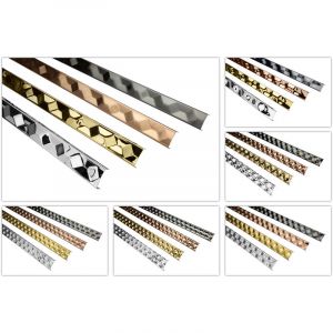 2m de bordures de carrelage en acier inoxydable, durables et r&eacute;sistantes &agrave; la rouille: EB3 bross&eacute;, Bronze