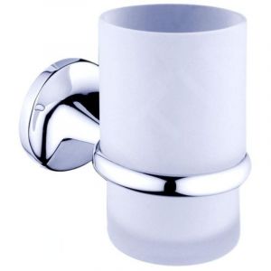 Monolit - Pot &agrave; brosse &agrave; dents et &agrave; dentifrice avec support, verre d&eacute;poli/chrome mo 4058C-26 - Nimco